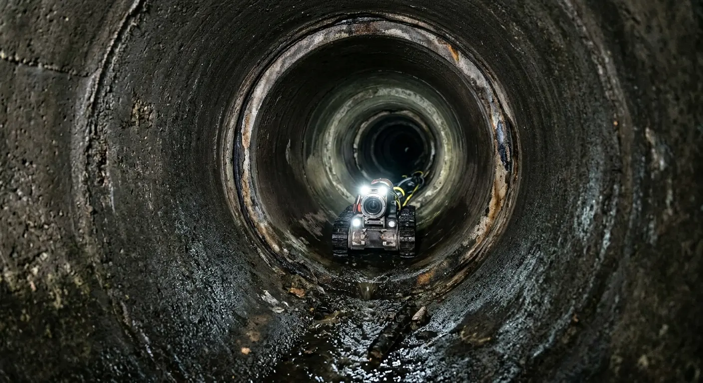 Robotic sewer camera inspecting pipe interior for Sewer Line Repair in Yorba Linda